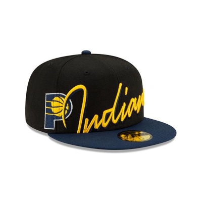 Sapca New Era Indiana Pacers NBA Cursive 59FIFTY Fitted - Negrii